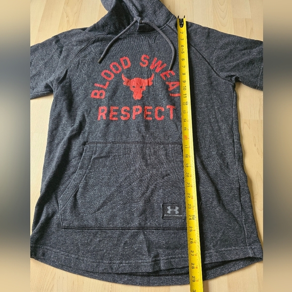 Under Armour Project Rock Blood Sweat Respect Short Sleeve Hoodie Size Large - Picture 7 of 10
